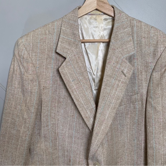 Mens Tan Blazer Jacket Size 41R - Picture 9 of 14